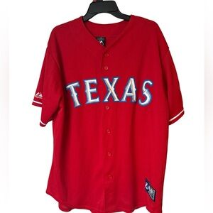 2010 MLB World Series Cliff Lee Red Texas Rangers Jersey Genuine Majestic XL